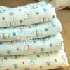 Pijama Infantil de Algodão de Grau Bebê, Crepe de Camada Dupla Plissado com Estampa de Desenho Animado, Tecido para Toalha de Saliva Acolchoada e Toalha de Banho