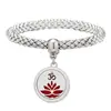 Pulsera Vibratoria de Acero Inoxidable para Aromaterapia Repelente de Mosquitos Árbol de la Vida Caja de Perfume con Aceite Esencial Pulsera Magnético-estrictiva para Parejas