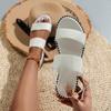 Sandalias Planas Caladas de Nuevo Estilo Europeo y Americano para Mujer, Estación Independiente Transfronteriza Comercio Exterior, Zapatos de Tira Única Talla Grande, Zapatos de Playa Talla 43