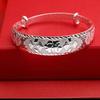 Pulsera de plata esterlina S999 push-pull dragón y fénix Fu pulsera de plata pura madre suegra anciano anciana joyería de plata regalo carácter fu