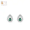 Pendientes Colgantes Elegantes de Plata de Ley 925 con Microincrustaciones de Diamante Verde para Mujer Joyería Simple de Moda de Nicho Pendientes