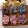 Organza Estilo Coreano Versátil Cosido a Mano Doble Capa Gardenia DIY Pin Lateral Lazo para el Cabello Accesorio para el Cabello Ramillete Ropa Accesorios Florales
