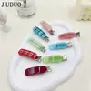 Pasador de Acetato a Cuadros de Color Puro Personalizado de Fábrica Pasador para Cabello Roto Flequillo Pasador de Cabello Pinza Lateral Pinza de Pato Accesorios para el Cabello Tocado para Mujeres
