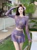 25 Nova Blusa Sexy Slim Tie-Dye Dividida Fairy Fan Puro Desejo Saia com Suporte de Aço Levanta Bumbum Roupa de Banho para Férias Fonte Termal