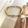 Pulseira Anel Metálico Brilhante em Arco Europeu e Americano Simples para o Dia a Dia Sofisticada Retrô Exquisita