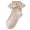 Meias de Bebê 2026, Algodão Penteado Respirável Outono e Inverno, Meias de Bebê Menina com Renda, Meias de Princesa, Alta Elasticidade, Não Apertam