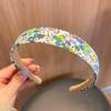 BM Estilo Retro Floral Plaid Solid Color Cabelo Hoop Headband de abas largas All-match Outgoing Hair Card Super Fairy Mori Sweet Girl