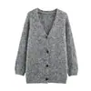 Ins estilo europeo y americano transfronterizo 2026 nueva moda elegante ropa de mujer al por mayor jacquard de commuter chaqueta cárdigan de punto con cuello en V