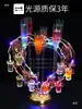 Estante de vino con barra luminosa, estante para copas, soporte para copas de licores, soporte para copas de servicio individual, estante creativo para cócteles luminosos