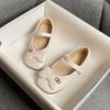 Sapatos de Princesa com Solado Macio 2025 Nova Coleção Primavera & Outono Sapatos Pequenos de Couro para Meninas Sapatilhas Versáteis com Solado Macio para Crianças de Tamanho Médio e Grande