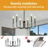 Lámpara de sala de estar estilo francés, lámpara de comedor de tela vintage, lámpara de estudio simple y elegante, candelabro de dormitorio estilo campestre americano retro negro
