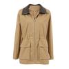Chaqueta Cortavientos Holgada de Cuero Cosido Color Caqui para Otoño e Invierno 2025 Moda Europea y Americana Venta al por Mayor Transfronteriza Ropa de Abrigo para Mujer
