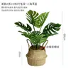 Costela-de-Adão Artificial, uma planta em vaso de luxo minimalista de alta qualidade para decoração de escritório e exibição no chão da sala de estar, uma planta árvore artificial biônica.