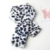 Bufanda de Invierno para Mujer de Felpa Engrosada Cálida Bufanda de Imitación de Piel de Conejo Bufanda Cruzada Estilo Coreano Bufanda de Moda con Estampado de Leopardo