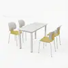 Mesas y Sillas para Cafetería de Estudiantes Escolares, Comedor para Personal de Fábrica de Empresa Comercial, Tienda de Postres y Té de Leche, Juego de Mesa y Sillas de Comedor de Pizarra