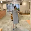 Estilo Coreano Verano Holgado Talla Grande Ropa para Mujer Camiseta Perezosa Vestido Largo Hasta la Rodilla Diseño para Mujer Sentido Casual Estilo Occidental Vestido de Moda