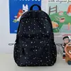 Nova Mochila Estilosa Estilo Coreano com Alto Apelo Estético, Adequada para Meninas, Viagem Casual, Bolsa Leve de Costas Duplas com Padrão Estrelado, Mochila Escolar