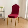 Funda elástica para silla de banquete transfronteriza con falda, funda de silla grande curva de cobertura total, funda a prueba de polvo para respaldo, funda de silla integrada