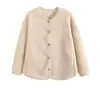 Cárdigan Casual para Mujer de Forro Polar Imitación Borrego Manga Larga Ropa Exterior Nuevo Estilo Otoño/Invierno 2026 479616 488302