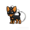 Animal Perro Gato Llavero de PVC Anillo de Llavero Cadena de Llaves Colgante Anillo de Llavero Llave de Coche