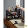 Estante de Almacenamiento para Juego de Té de 5 Piezas, Estante de Exhibición de Escritorio, Mesa de Té Pequeña, Gabinete de Té, Mesa de Té, Estante de Té, Portahojas de Té y Tazas de Té