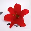 Cabeza de flor de lirio artificial de 19 cm flor de seda diy decoración de boda para el hogar corona pared de flores fábrica especial de flores artificiales venta al por mayor