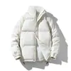 2024 estilo nuevo ropa acolchada de algodón para pareja cuello alto ropa acolchada de algodón forro polar engrosado terciopelo de cordero chaqueta acolchada de algodón marca de moda estilo Hong Kong ropa de pan para hombre