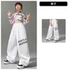Figurino de Jazz para Meninas Outono e Inverno Crianças Pista de Jazz Tendência Roupa de Performance Cool Conjunto Cropped para Meninas Roupa Tendência de Street Dance