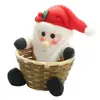 Pote de Doces de Natal Transfronteiriço Rattan Caixa de Presente Transparente para Idosos Boneco de Neve Alce Suprimentos de Natal Decoração Pequena para Crianças