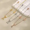 Nuevo Diseño de Fortuna Tobillera con Borla de Transferencia Calabaza Estilo Ins para Mujer Acero de Titanio Chapado en Oro PVD Joyería para el Pie