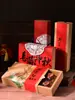 Caixa de Presente Shortbread Bolo Caixa de Papel para Confeitaria Amarela Caixa para Confeitaria Floco de Neve Caixa de Embalagem para Bolo Lunar Chinês Tipo Gaveta de Papel Kraft Pequena