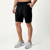 Exportação Transfronteiriça Masculino Europeu e Americano Verão 2025 Novo 3D Cor Pura Cordão Algodão Puro Solto Shorts Esportivos para Homens