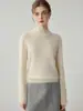 Nuevo Suéter de Punto para Mujer Otoño/Invierno 2026 100% Cachemir Puro de Cuello Alto Medio, Prenda de Alta Gama, Suéter de Capa Base