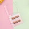 Uñas postizas de red con galvanoplastia, ojo de gato que atrapa la luz, con armadura, ojo de gato láser que atrapa la luz, diseño corto con abertura, desmontables, al por mayor