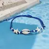 Pulsera Ojo de Concha Estilo Bohemio Nuevo Transfronteriza Cuerda de Mano Tejida de Algodón Estrella de Mar Venta Caliente Estilo Vacaciones de Playa