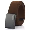 Cinturón de lona informal para hombre, nuevo, combinable con vaqueros, elástico, de algodón puro, cómodo.
