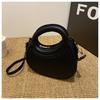 Bolsa de mão doce fresca cor sólida listrada pequena bolsa feminina bolsa de viajante casual estilo ocidental bolsa de ombro redonda