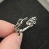Anillo de plata tailandesa estilo nacional Sutra del Corazón Valiente personalidad apertura anillo para hombre chicos retro Plata Marea dedo índice para hombre al por mayor