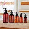 Guangzhou em estoque PET marrom garrafa de bomba de pressão de plástico 100ml-500ml gel de banho emulsão garrafa de xampu