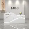 Mostrador de caja registradora pequeño mate para salón de belleza mesa de bar comercial simple moderna recepción de recepción de empresa