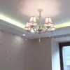 Lámpara de araña para habitación infantil nórdica, niña, princesa, pastoral, cálida, europea, lámpara de cristal rosa, lámpara principal para habitación de influencer, dormitorio
