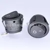 Interruptor basculante redondo KCD1-105 de 2 pinos e 2 posições, preto, interruptor de alimentação certificado ETL, furo de montagem 20mm