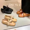 Primer Encuentro Temporada Aumentar Altura Cuadrado Retro Punta Dulce Lazo Dulce Zapatos Planos de Ballet Zapatos Individuales para Mujer 2026 Combinar con Faldas Mary Janes