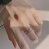 Anillo Hueco de Doble Capa para Mujer Lujo Ligero Nicho Moda Estilo Japonés y Coreano Personalidad ins Anillo Abierto de Moda Anillo para Dedo de Comida Estilo Frío