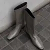 Versión de Piel de Vaca~Estilo Coreano Nicho Punta Cuadrada Tacón Cuña Bota de Media Caña Mujer 2026 Nuevas Botas Cortas Versátiles de Caña Ancha