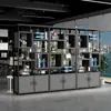 Estante de prateleiras divisórias, estante de livros, tela de ferro estilo industrial autoportante para sala de estar, armário de parede para escritório, decoração de sala de jantar, hall de entrada