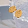 Corea del Sur Dongdaemun Sencillo Empleado de Oficina Oval Rosa Chica Novia Pendientes Elegantes Clavos para Orejas Lujo Ligero F002