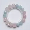 [Cristal Rosa Orvalho Azul] Pulseira de Cristal Natural Água-Marinha Feminina Mais Fácil de Combinar Pulseira de Cristal Cavalo Rosa Atacado