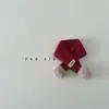 Bufanda Cruzada Roja Infantil Estilo Coreano Otoño e Invierno Bufanda Cálida para el Cuello Calentador de Cuello para el Invierno al Aire Libre a Prueba de Frío Año Nuevo