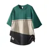 Ropa para Hombre Fengshe / Camiseta de Manga Corta Pesada Nueva 2026 para Hombre, Verano, Patchwork, Talla Grande, Corte Holgado